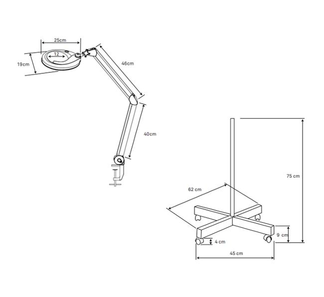  Lampa lupa kosmetyczna WEELKO® MAGNI LED 5 dpi + Gratis uchwyt do ściany