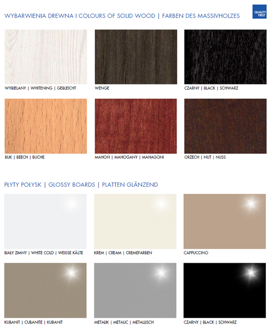 WZORNIK PŁYT MEBLOWYCH do mebli kosmetycznych i fryzjerskich PANDA TRZEBNICA